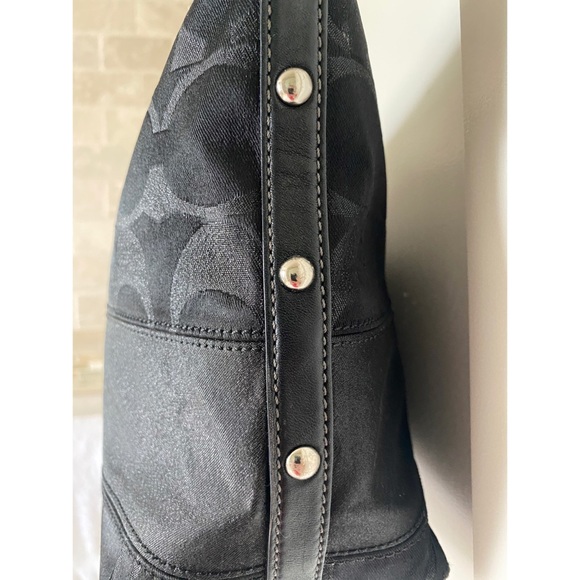 Coach Signature Stripe Studded Lurex Shoulder Bag - Picture 3 of 5